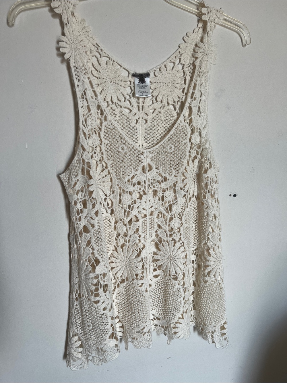Crochet Lace Tank Top - Cream
